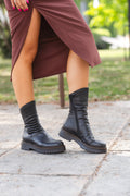 Stivaletto donna in vera pelle colore nero - Art. FR89