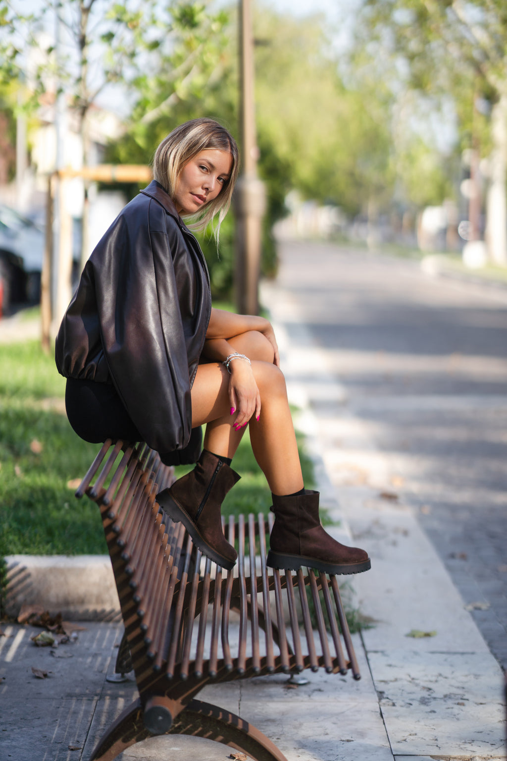 Stivaletto donna in camoscio testa di moro - Art. FR464