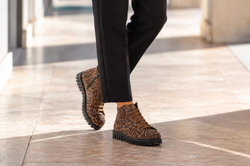 Stivaletto donna in camoscio animalier - Art. 980